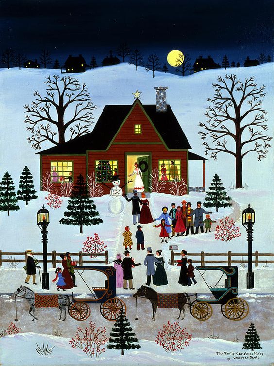 családi karácsonyi party a 19. században