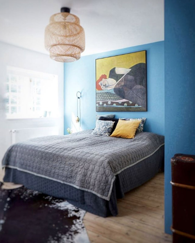 otthoni művészet egy dán családi házban skandináv lakberendezés hálószoba